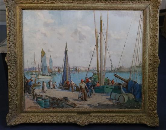 § William Lee Hankey (1869–1952) French harbour scene 24.5 x 29.5in.